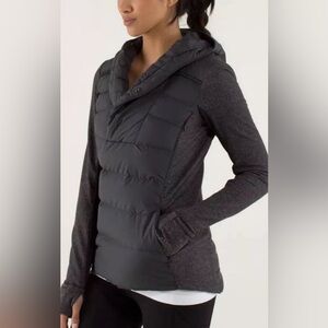 Lululemon What The Fluff Pullover size 6 Black Herringbone